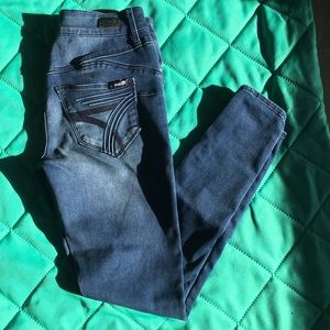 Seven sits on waist jeans